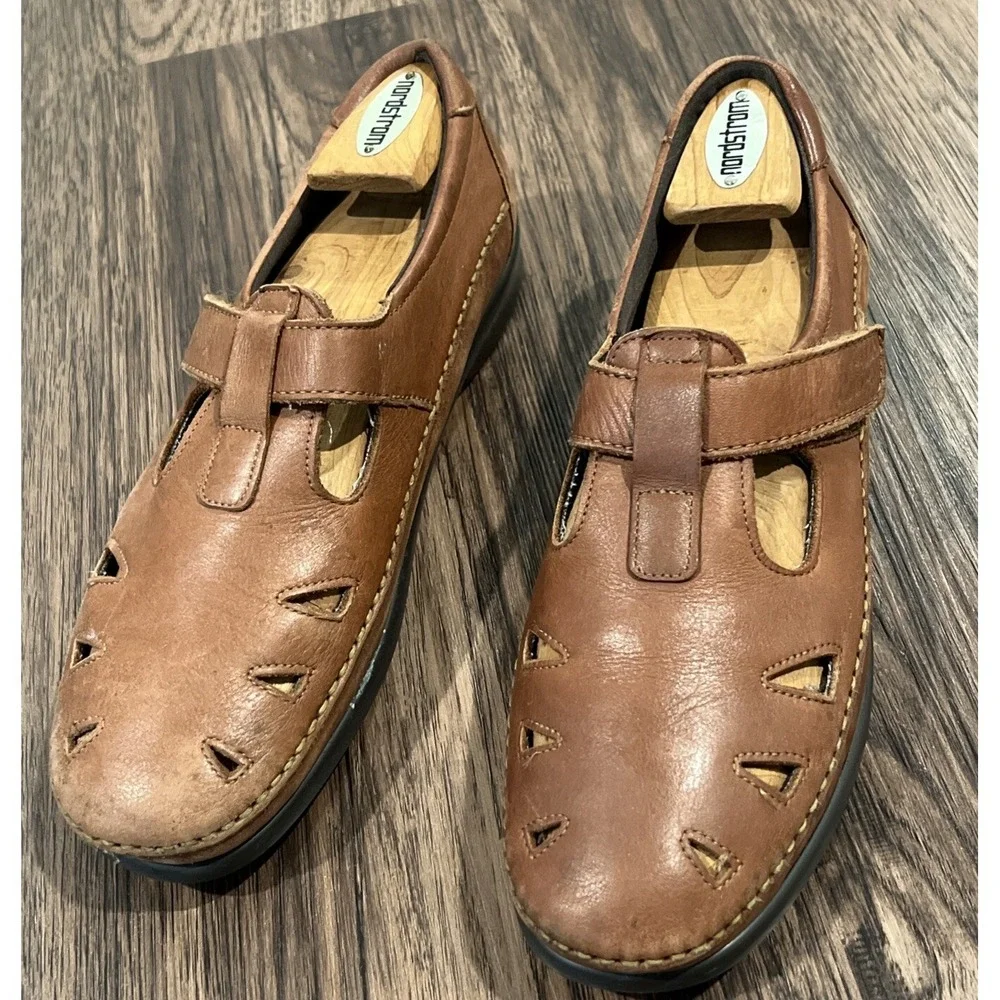 SAS Roamer Chestnut Brown Leather Mary Jane Comfort Shoes Size 11N Runs Smaller